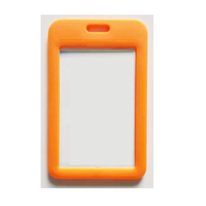 Bilde av Orange 86x54 mm Card holder / carrying case hard plastic / Badge holder. Clear on both sides (vertical / portrait). 60270343 (DE,SE,NO,FI,RO,PL)