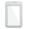 Picture of Grey 86x54 mm Card holder / carrying case hard plastic / Badge holder. Clear on both sides. (vertical / portrait). 60270350