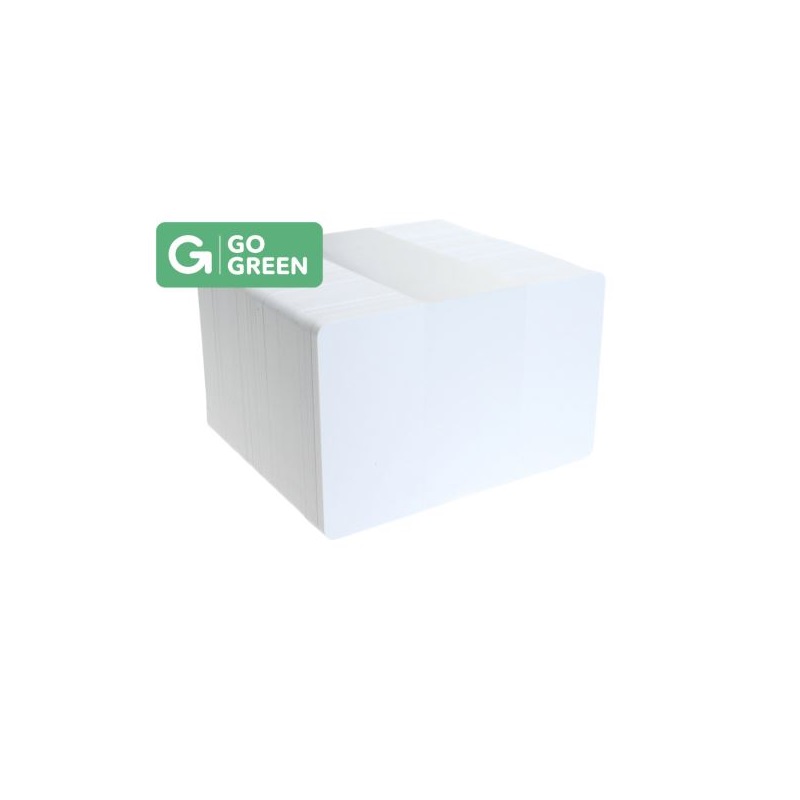 Picture of Blank white chip Prox RFID EM 4200 125 kHz (proximity) cards made from 85% recycled plastic - CR80. 70102370