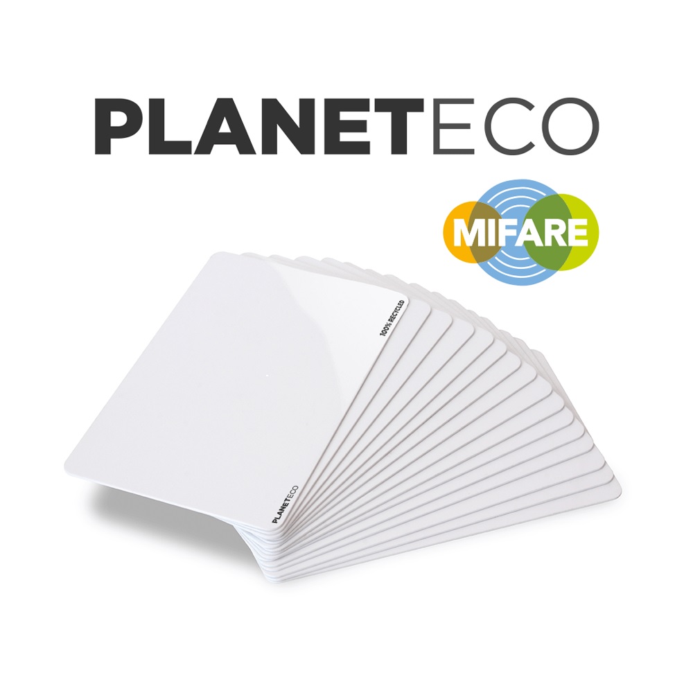 Picture of Recycled plastic card MIFARE Classic® 1K EV1 / S50 blank white made from 100% recycled plastic - CR80. 70102390